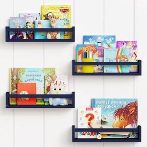NWT  -  Forbena Navy Blue Floating Book Shelves for Nursery